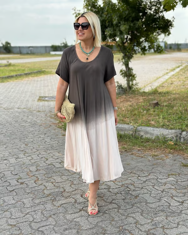 Liora™ – Robe fluide avec dégradé de couleur