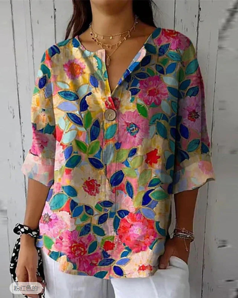 HELEINA - Blouse Vintage Fleurie