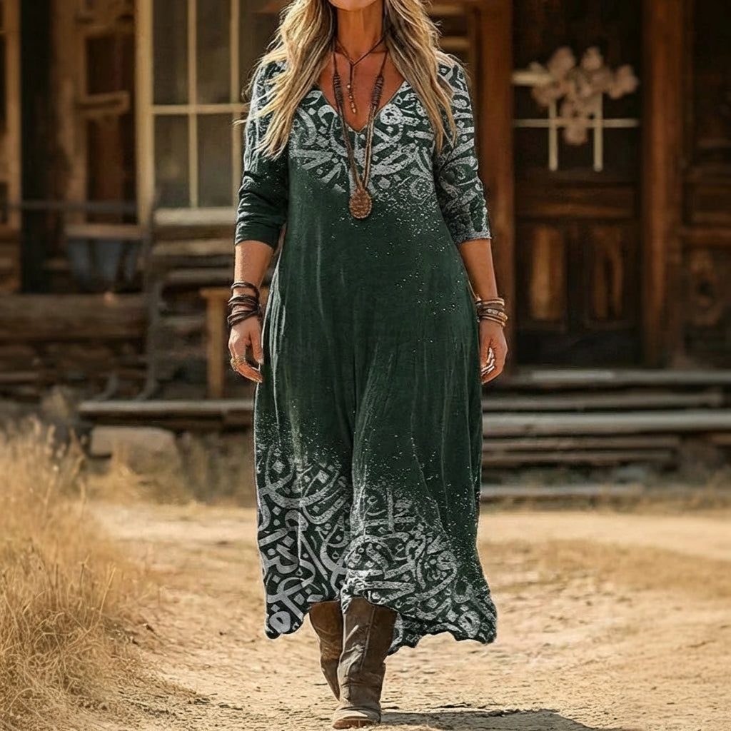 Sophia | Robe Casual à Manches Longues Inspirée du Vintage