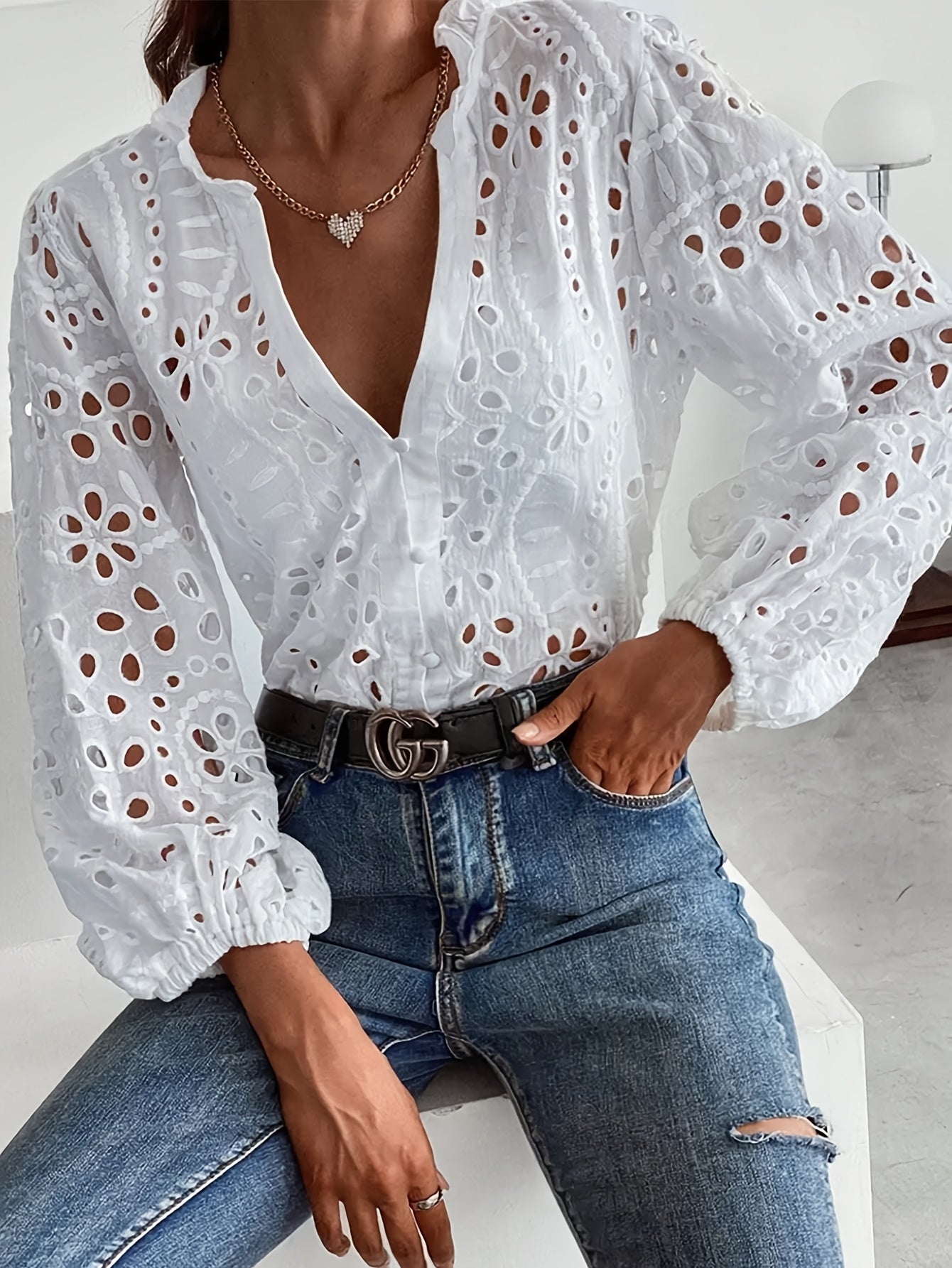 Roselina – Blouse brodée