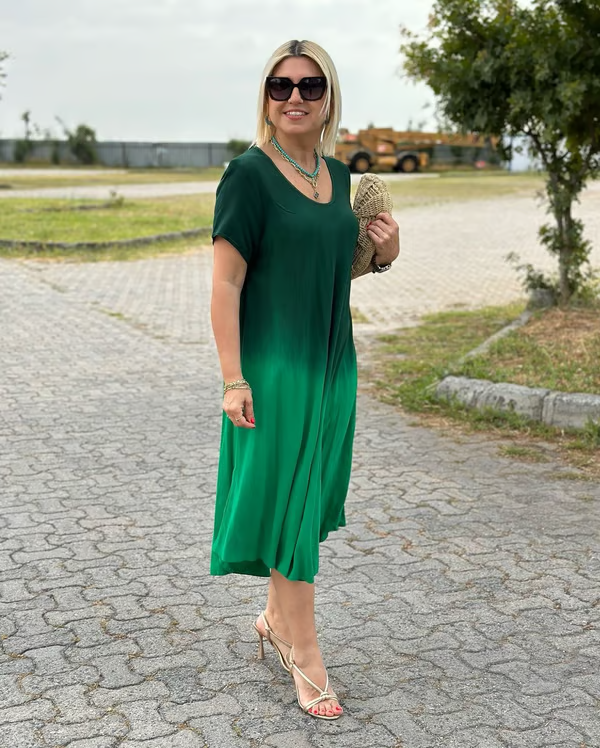 Liora™ – Robe fluide avec dégradé de couleur