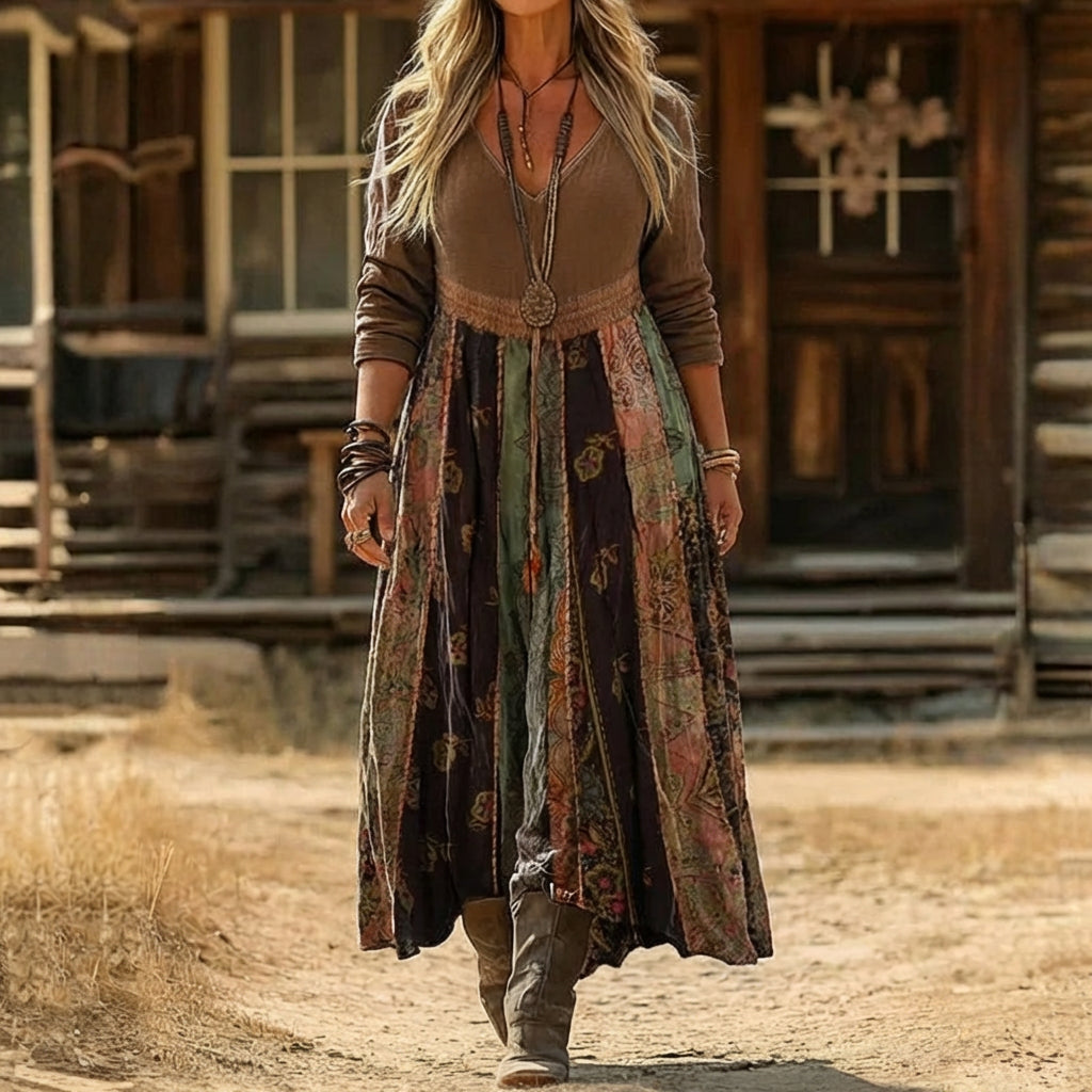 Olivia | Robe Décontractée à Manches Longues Inspirée du Vintage