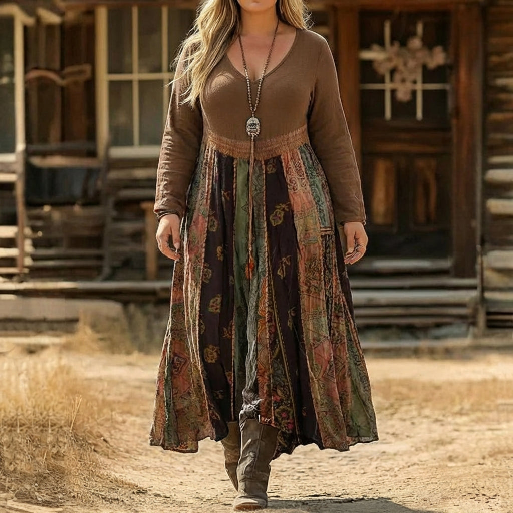 Olivia | Robe Décontractée à Manches Longues Inspirée du Vintage