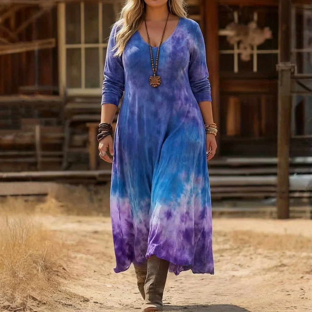 Ella | Robe Décontractée à Manches Longues Inspirée du Vintage