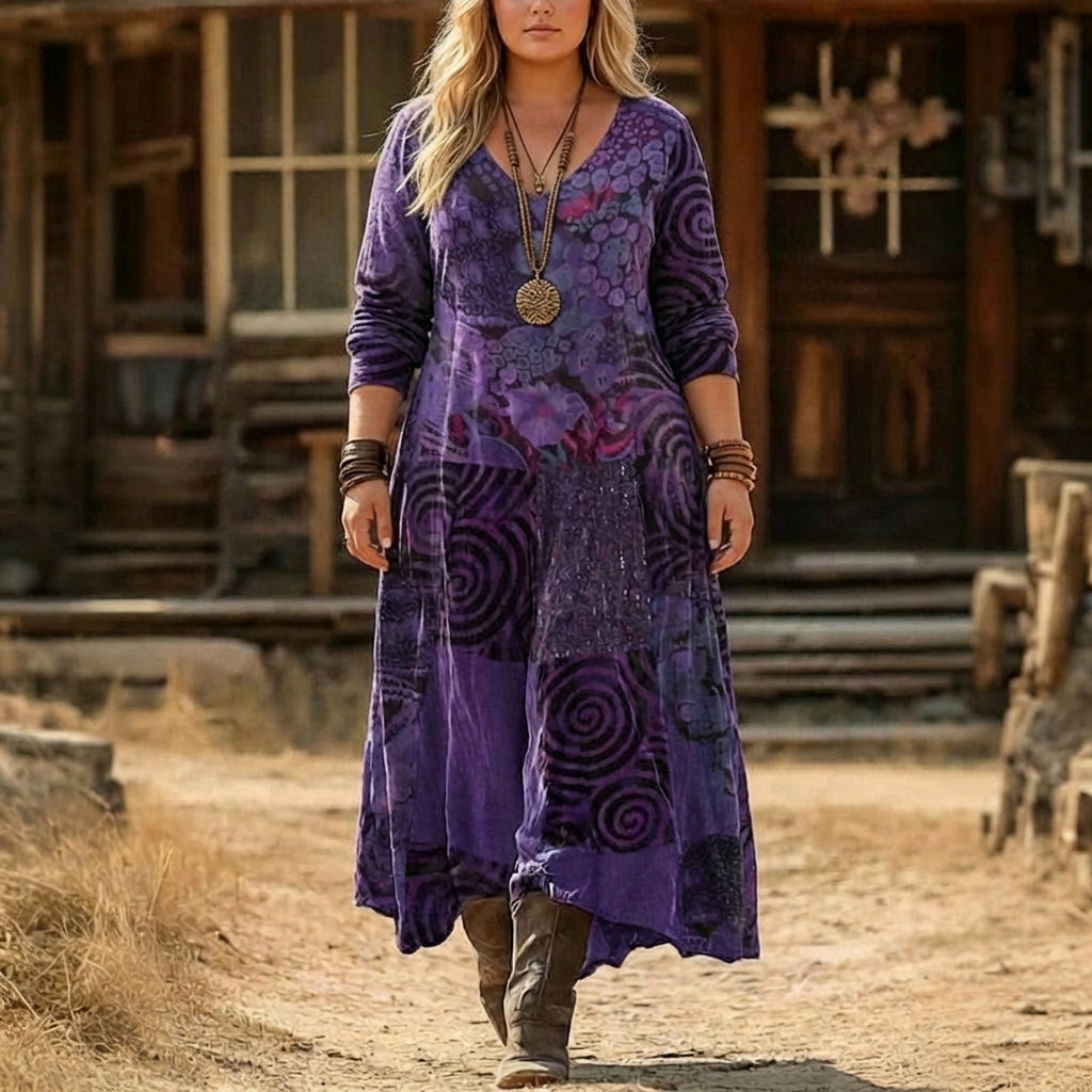 Avery | Robe décontractée à manches longues inspirée du vintage