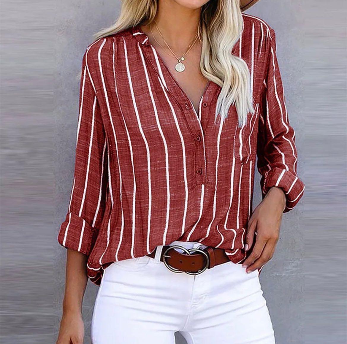AGATHE I BLOUSE ÉLÉGANTE À RAYURES