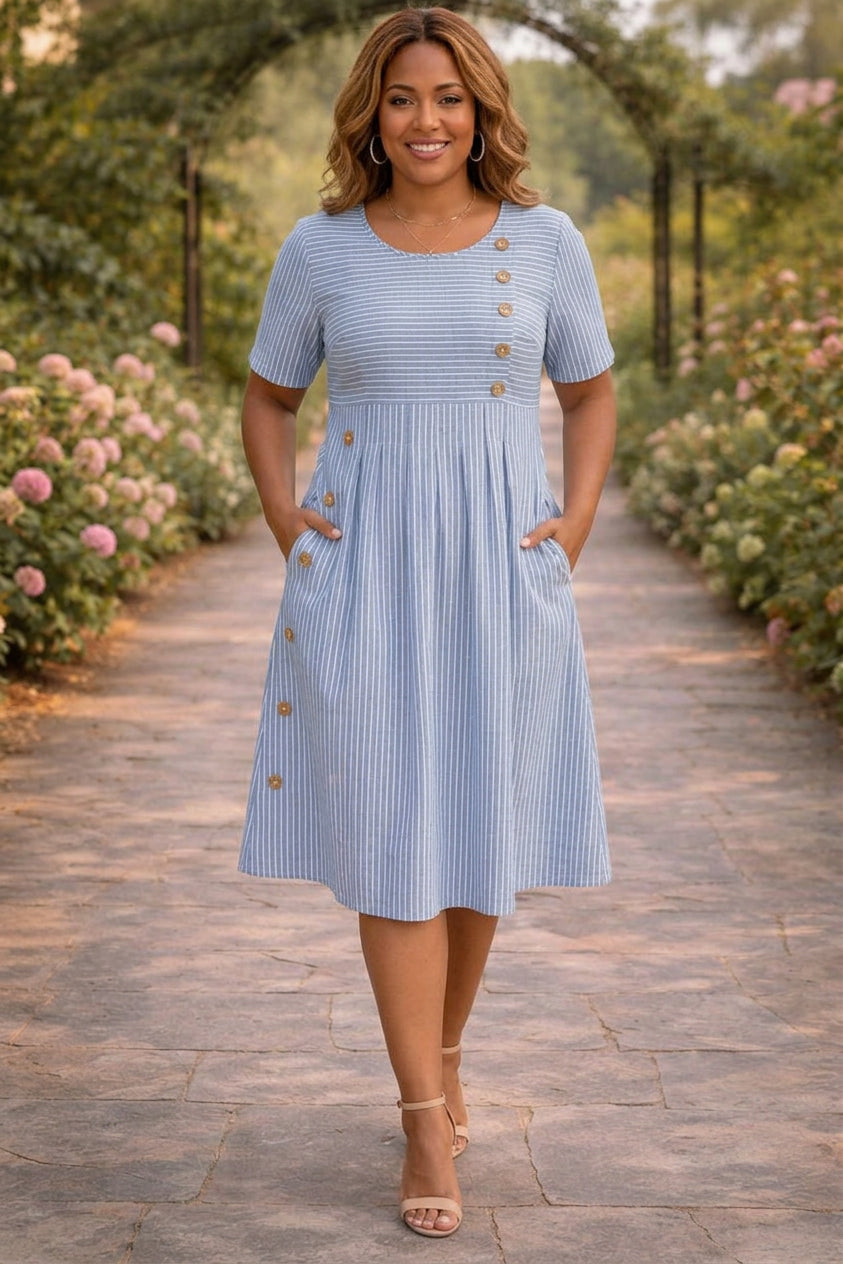 Wanda™ Robe Midi Rayée
