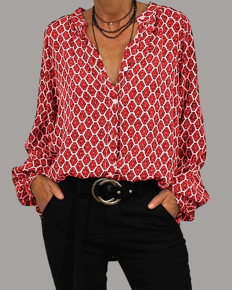 EDWINA I BLOUSE GÉOMÉTRIQUE