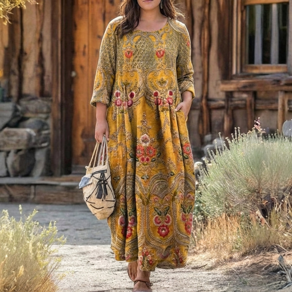 Victoria | Robe Décontractée à Manches Longues Inspirée du Vintage