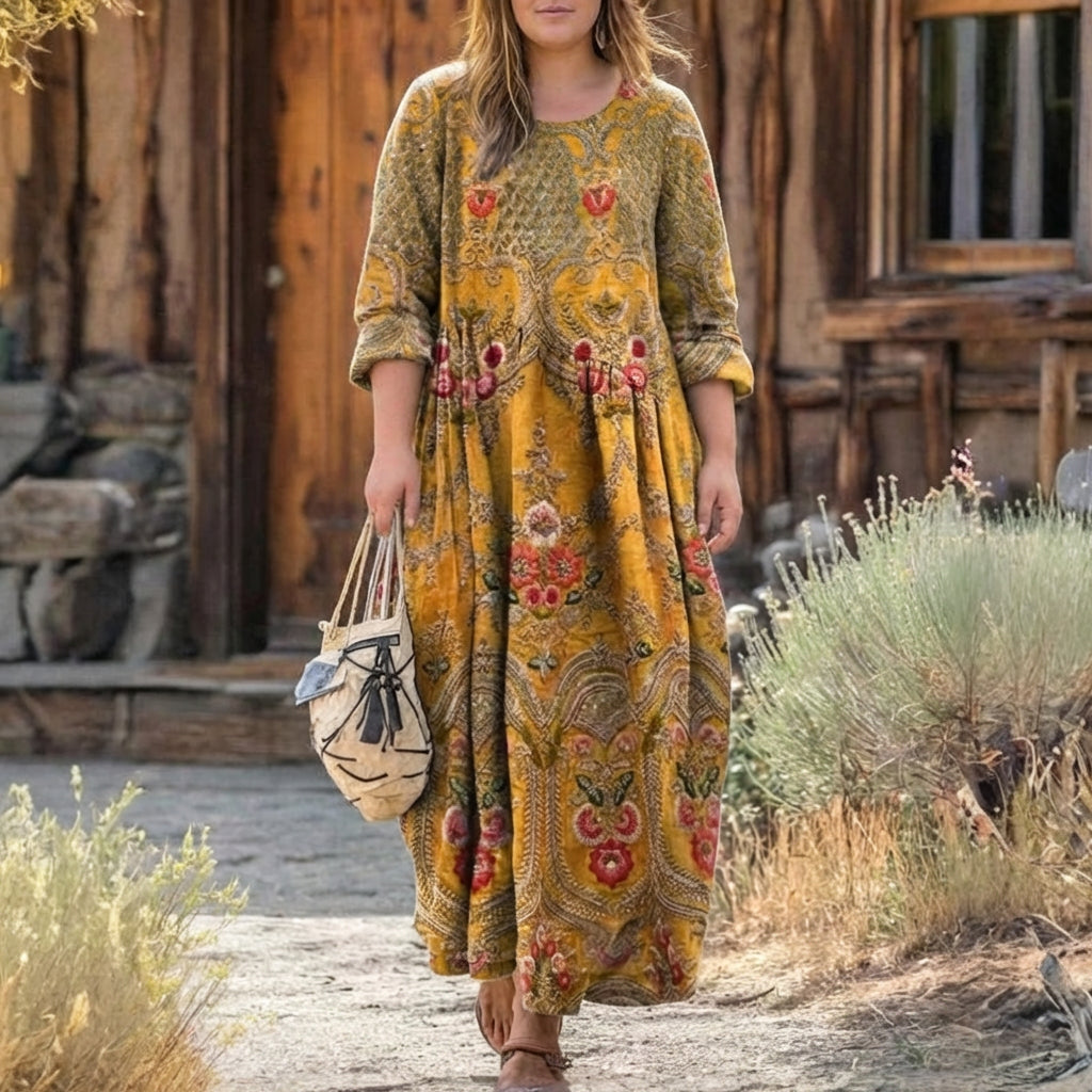 Victoria | Robe Décontractée à Manches Longues Inspirée du Vintage