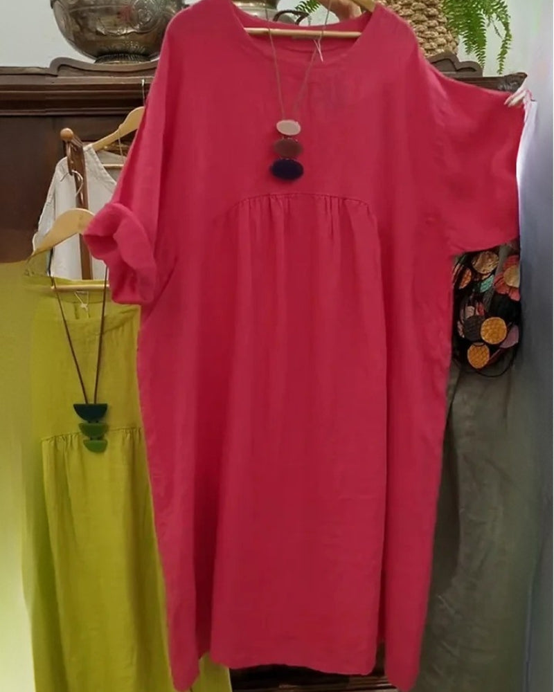 MANDIRA - Robe en coton et lin