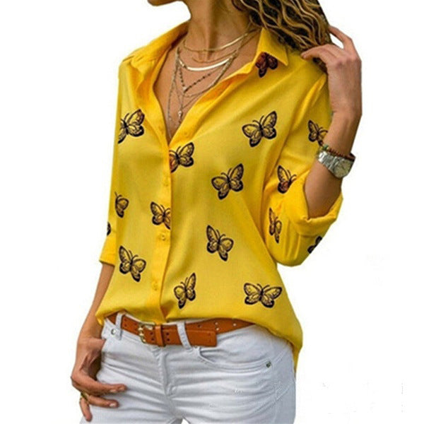 Neleia – Blouse fluide avec imprimé papillon