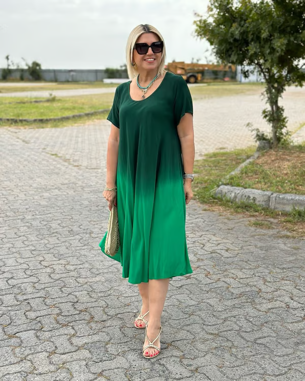 Liora™ – Robe fluide avec dégradé de couleur