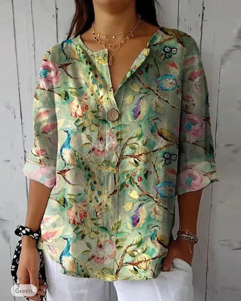 HELEINA - Blouse Vintage Fleurie