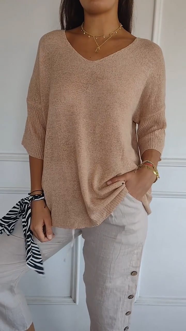 Anna - Top en tricot avec décolleté en V