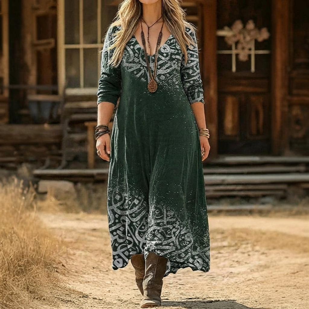 Sophia | Robe Casual à Manches Longues Inspirée du Vintage
