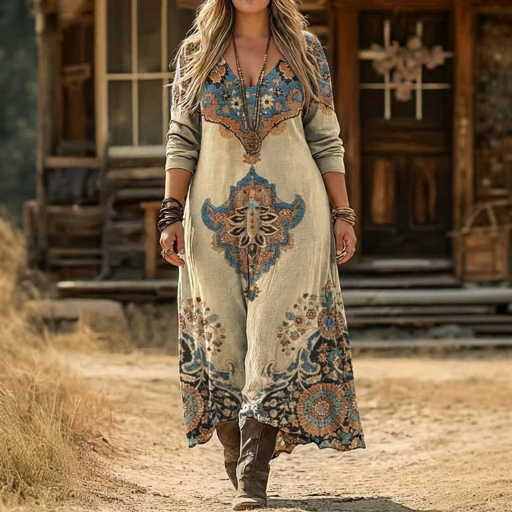 Eleanor | Robe Décontractée à Manches Longues Inspirée Vintage