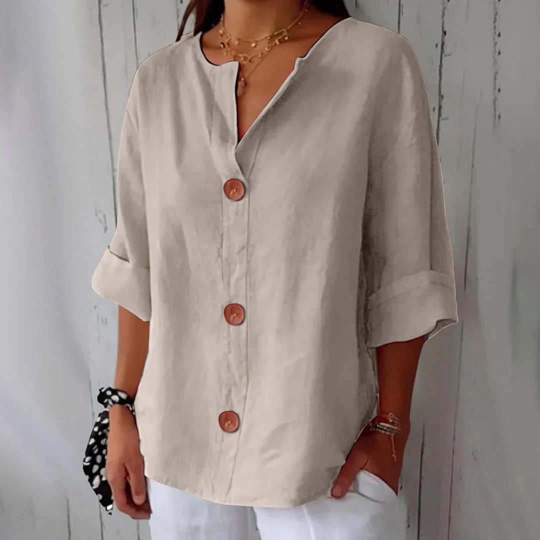 Liore™ – Blouse Minimaliste avec Structure Verticale