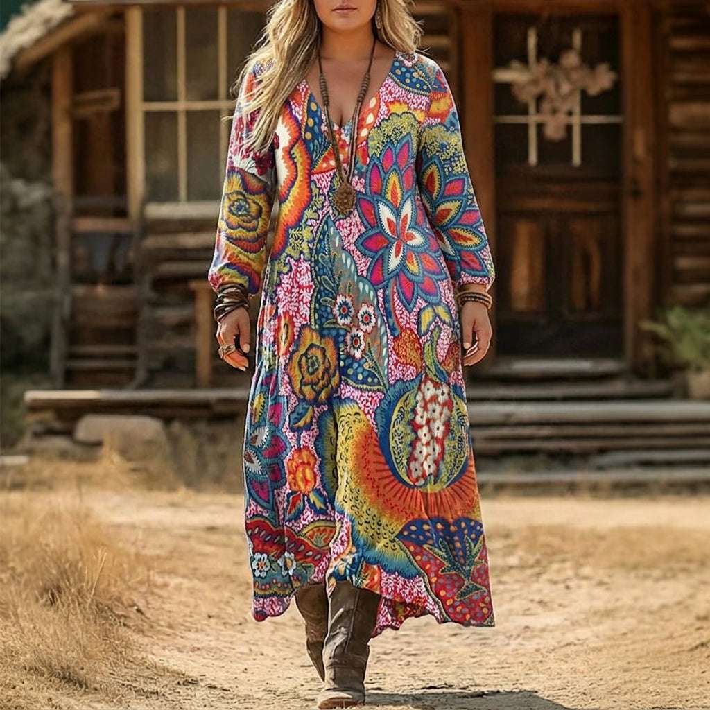Riley | Robe décontractée à manches longues inspirée vintage