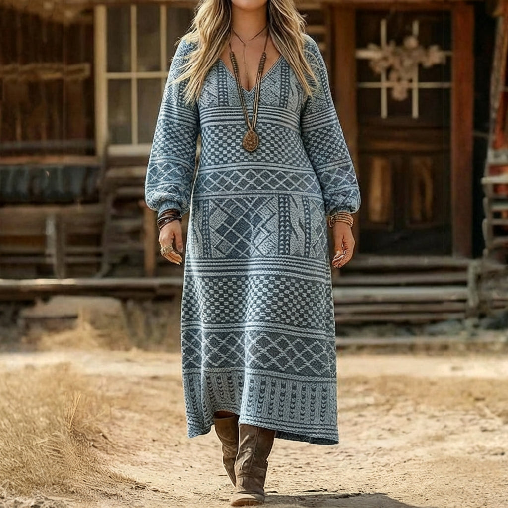 Harper | Robe décontractée à manches longues inspirée du vintage