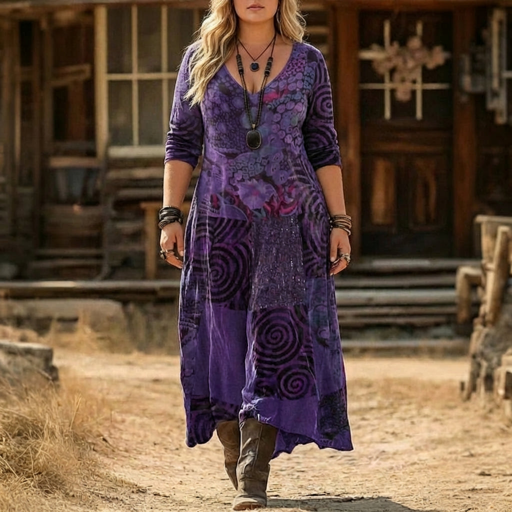 Avery | Robe décontractée à manches longues inspirée du vintage