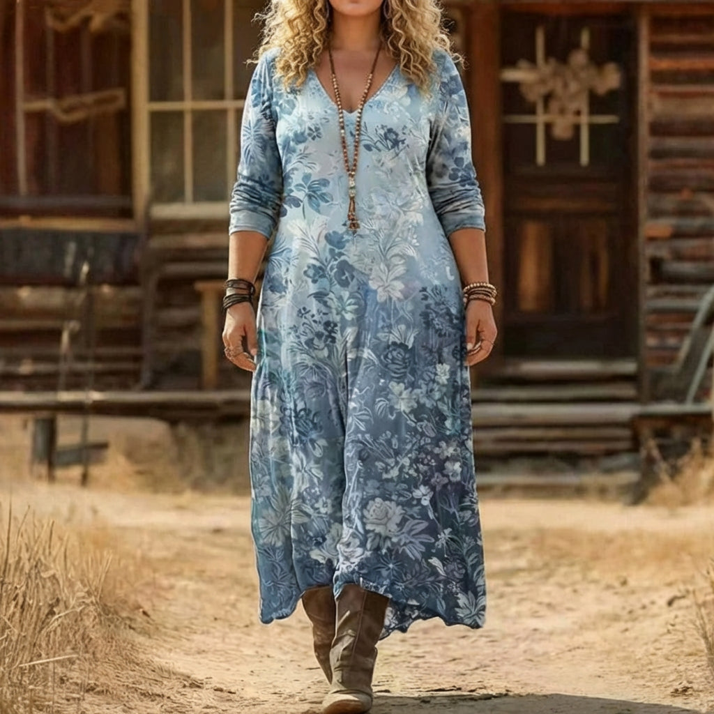 Victoria | Robe Décontractée à Manches Longues Inspirée Vintage