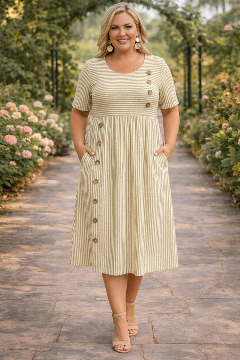 Wanda™ Robe Midi Rayée